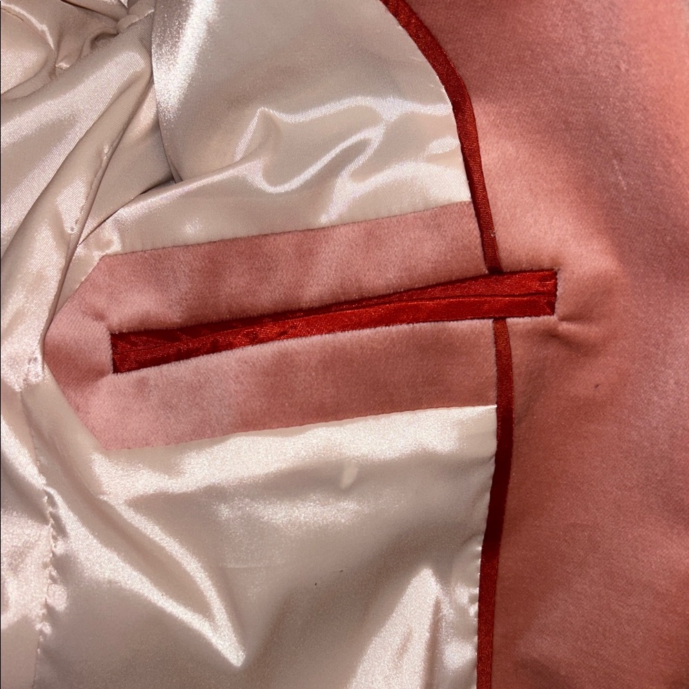 J. Crew⭐️NWT Peachy-Pink Velvet BLAZER Jacket One-Button Women’s Size 2P⭐️NEW! - Picture 8 of 16
